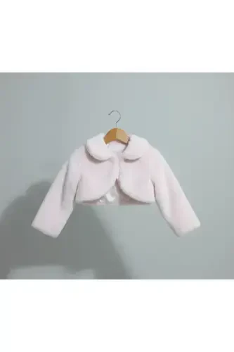 Girls' Bolero Furry Plush Girls' Jacket - MELEK GOLDEN (1)