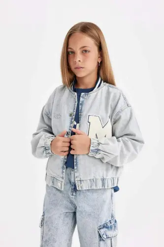 Girls' Bomber Jean Jacket C7485A824AU - 1
