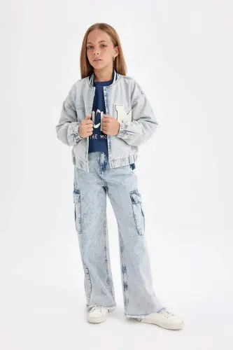 Girls' Bomber Jean Jacket C7485A824AU - 2