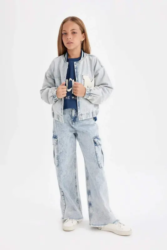 Girls' Bomber Jean Jacket C7485A824AU - 2