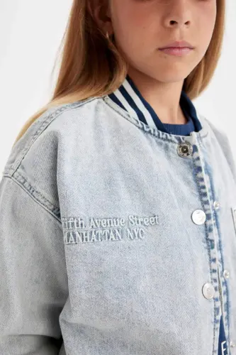 Girls' Bomber Jean Jacket C7485A824AU - 6