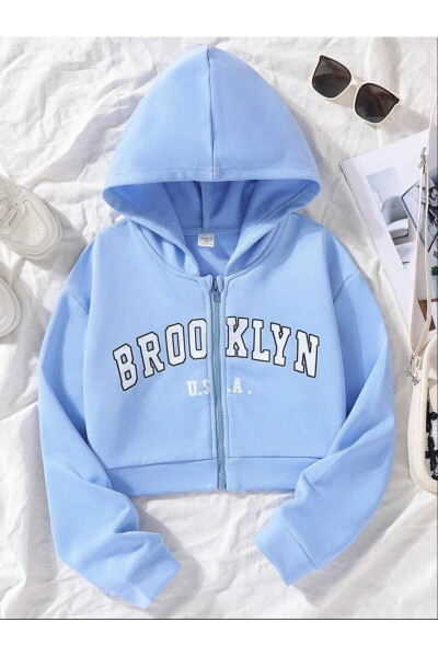 Girls Brooklyn Usa Printed Hoodie - 1