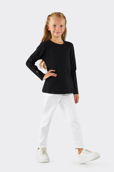 Girls' Buttoned White Pants - PANÇO