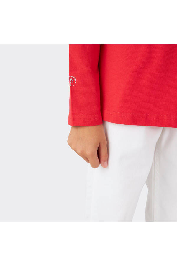 Girls' Buttoned White Pants - 5
