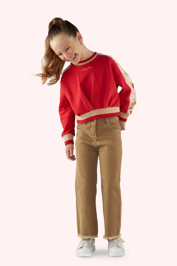 Girls' Camel Pocket Jeans - 1