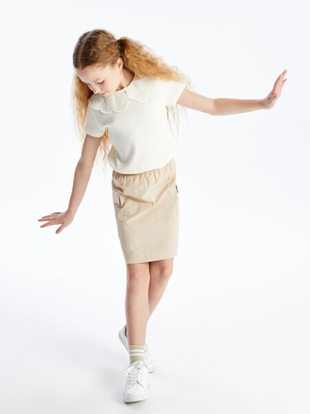 Girls' Cargo Skirt with Elastic Waistband - 5