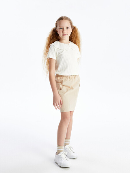 Girls' Cargo Skirt with Elastic Waistband - 6