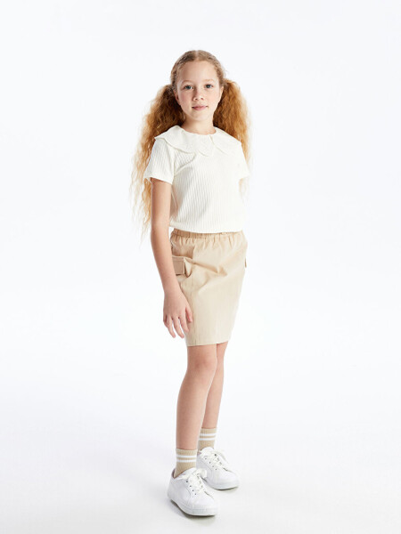 Girls' Cargo Skirt with Elastic Waistband - 2