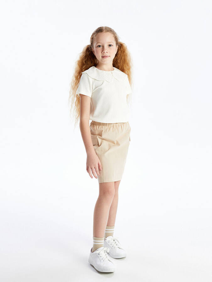 Girls' Cargo Skirt with Elastic Waistband - 2