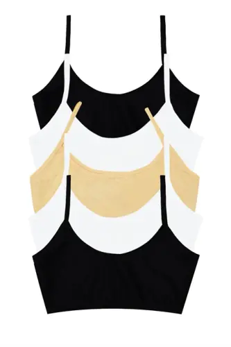 Girl's Colorful 6 Pack Padded Cotton Lycra Half Tank Top Training Bra Young Girl - 5