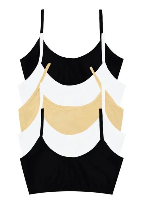 Girl's Colorful 6 Pack Padded Cotton Lycra Half Tank Top Training Bra Young Girl - 5