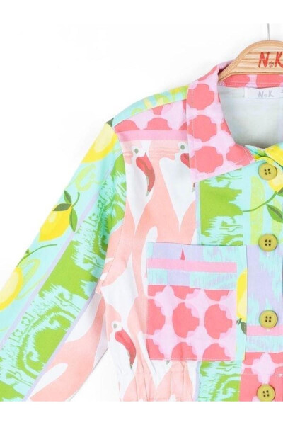 Girls' Colorful Patterned Jacket - 8