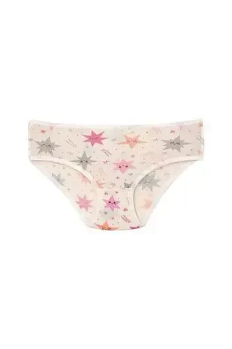 Girl's Cotton Colorful Printed Panties 6-Pack Assorted Colors - 6