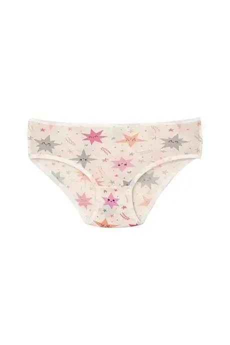 Girl's Cotton Colorful Printed Panties 6-Pack Assorted Colors - 6