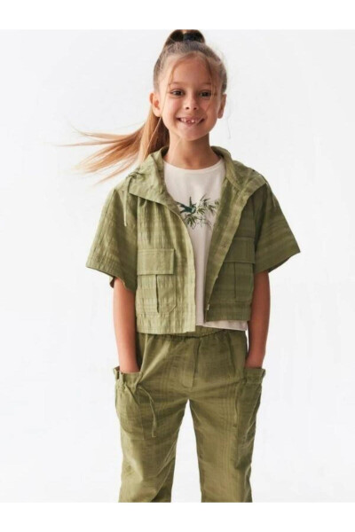 Girls Cotton Linen Safari Jacket - 7