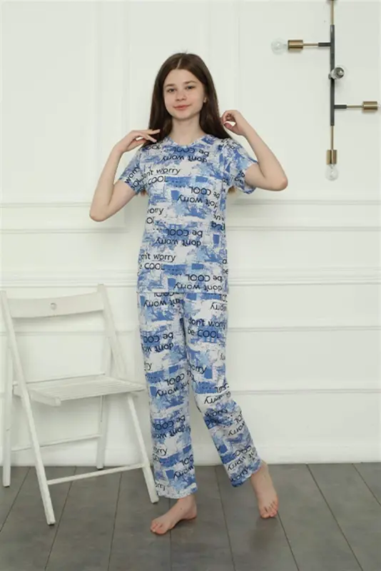 Girls Cotton Pajama Set 20397 - BÜYÜKBEDENIZ