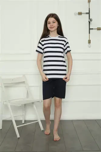 Girl's Cotton Shorts Pajama Set 20406 - BÜYÜKBEDENIZ (1)