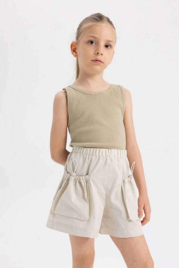 Girls Cotton Shorts with Pockets - 2