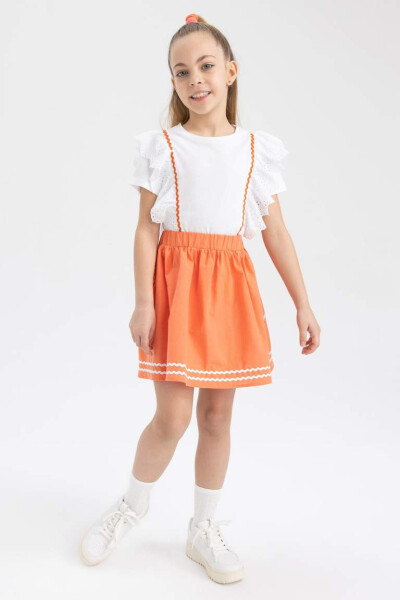 Girls' Cotton Skirt Light Coral - 3