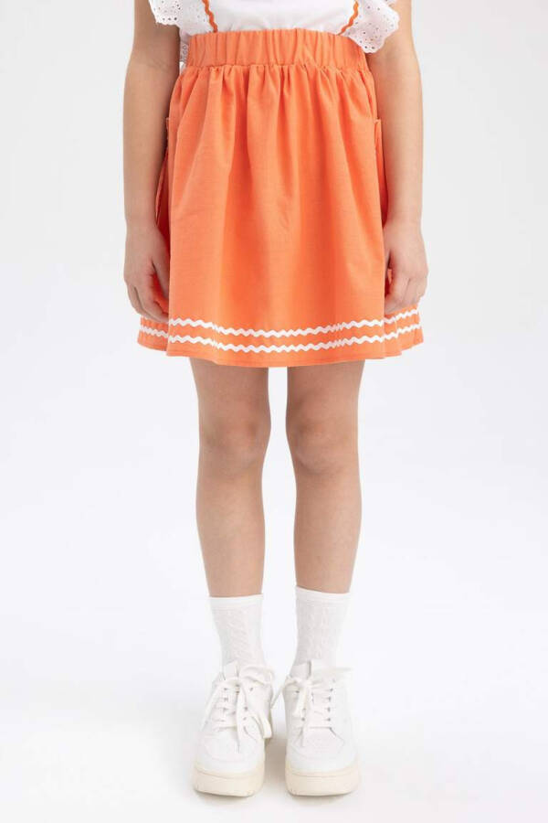 Girls' Cotton Skirt Light Coral - 5