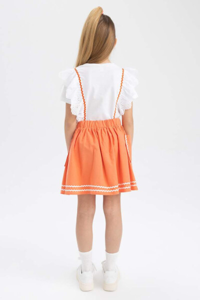 Girls' Cotton Skirt Light Coral - 6