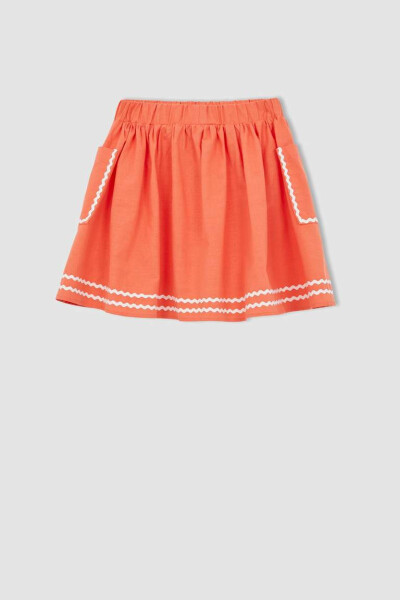 Girls' Cotton Skirt Light Coral - 9