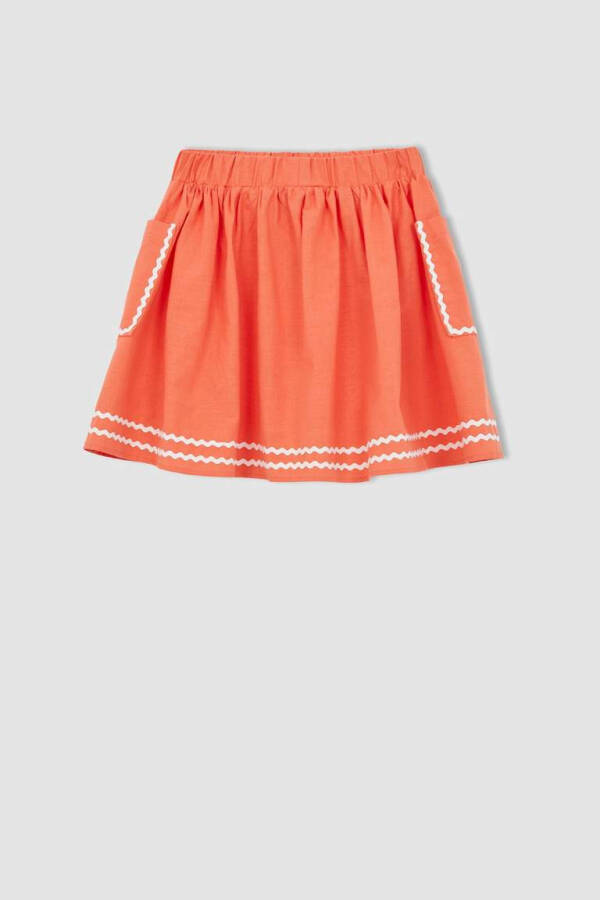 Girls' Cotton Skirt Light Coral - 9