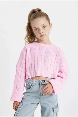 Girls' Crop Crew Neck Sweater C6934A824AU - 1