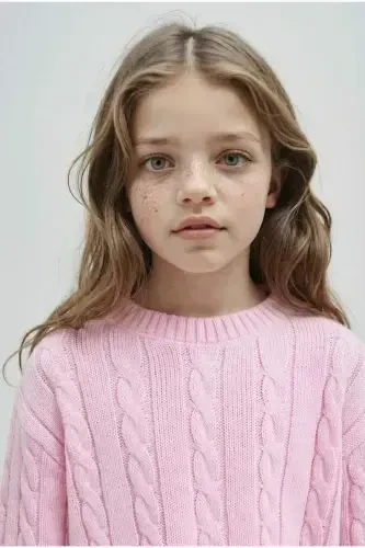 Girls' Crop Crew Neck Sweater C6934A824AU - 4