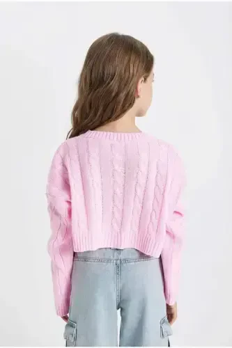 Girls' Crop Crew Neck Sweater C6934A824AU - 5