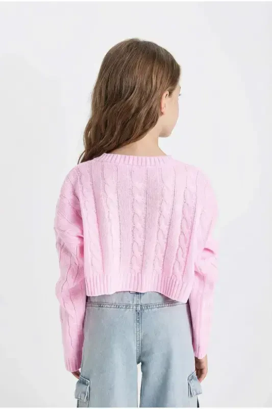 Girls' Crop Crew Neck Sweater C6934A824AU - 5