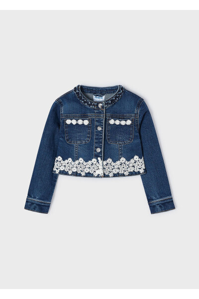 Girls Denim Jacket - Navy Blue - 1