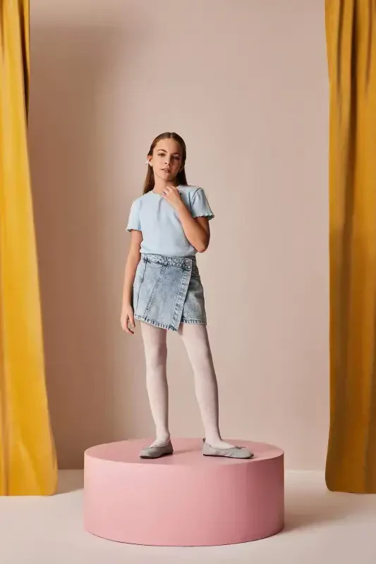 Girls Denim Shorts Skirt B5035a824sm - 2