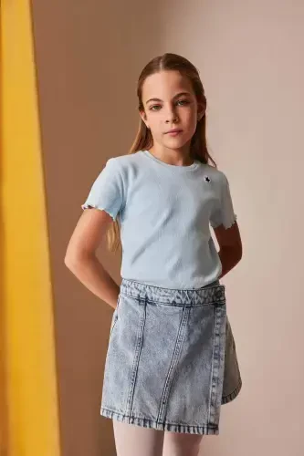 Girls Denim Shorts Skirt B5035a824sm - 3
