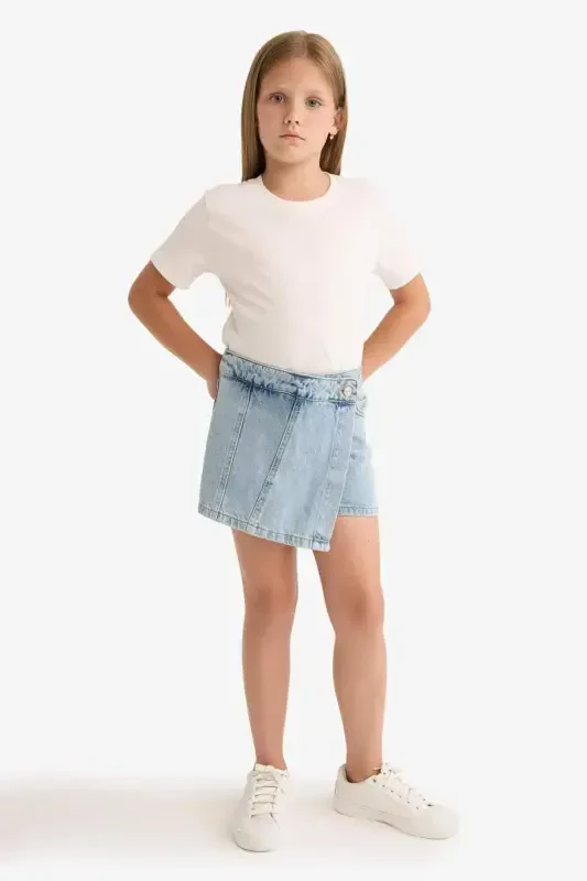 Girls Denim Shorts Skirt B5035a824sm - 5
