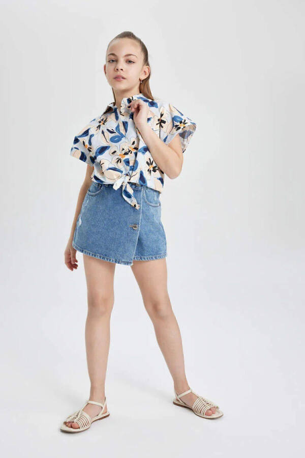 Girls Denim Shorts Skirt C2242a824sm - 10