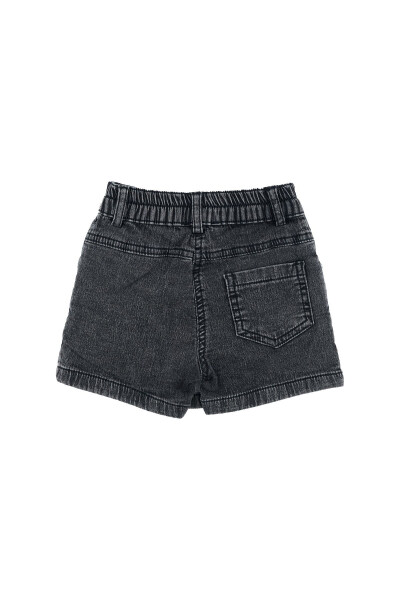 Girls Denim Shorts Skirt with Decorative Buttons - 30