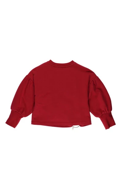 Girl's Detailed Red Sweatshirt with Accessories - 2