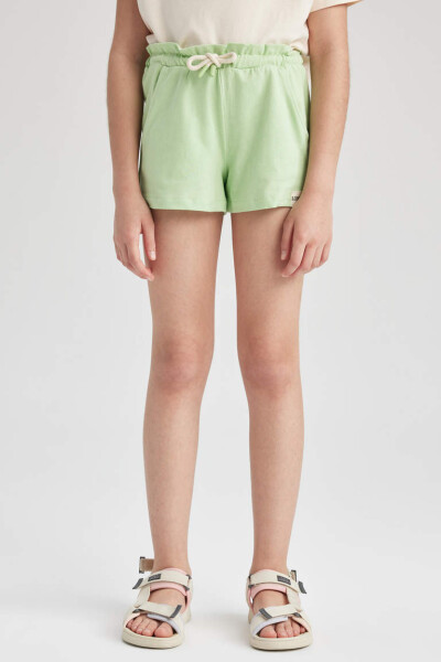 Girls' Drawstring Waist Shorts Light Green - 6