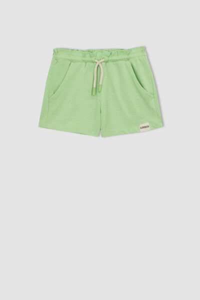 Girls' Drawstring Waist Shorts Light Green - 14