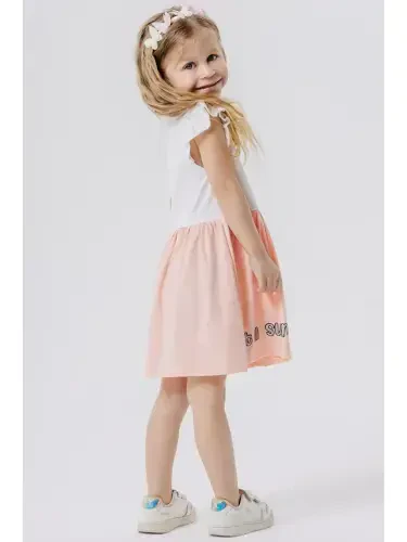 Girl's Dress with Pockets, Glittery Kitten Print, Ecru (1.5-4 Years Old)-Ecru - LC WAIKIKI (1)