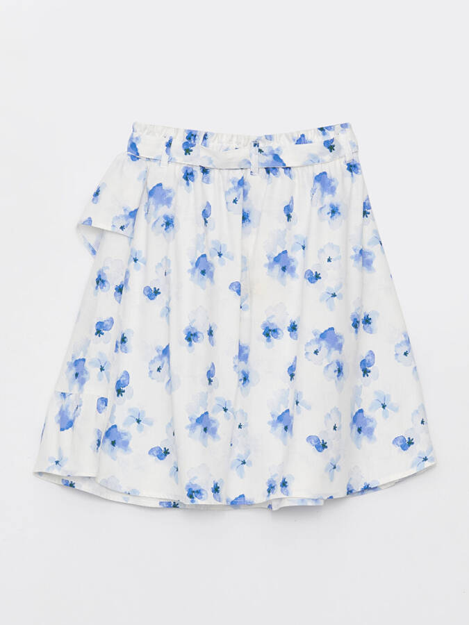 Girl's Elastic Waist Floral Skirt - 2