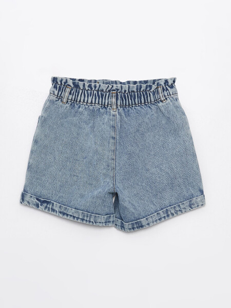 Girls' Elastic Waist Jean Shorts - 4