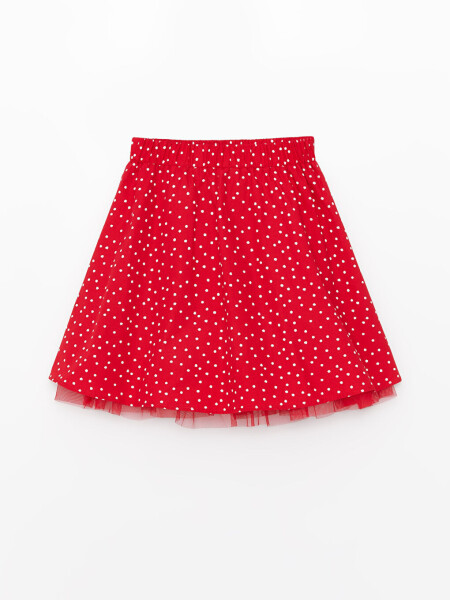 Girl's Elastic Waist Printed A-line Skirt - 3