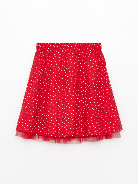 Girl's Elastic Waist Printed A-line Skirt - 4