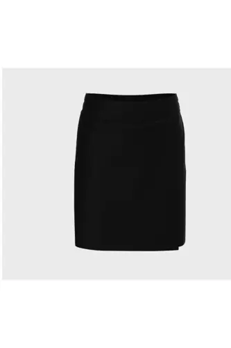 Girl's Elastic Waist Sports Model School Canvas Linen Shorts Skirt-black 