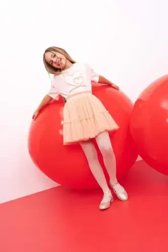 Girls' Elastic Waist Tulle Skirt B6928a824sm - DEFACTO (1)