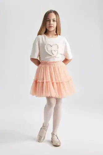 Girls' Elastic Waist Tulle Skirt B6928a824sm - 4