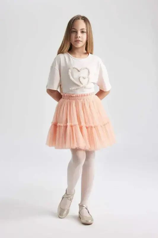 Girls' Elastic Waist Tulle Skirt B6928a824sm - 4