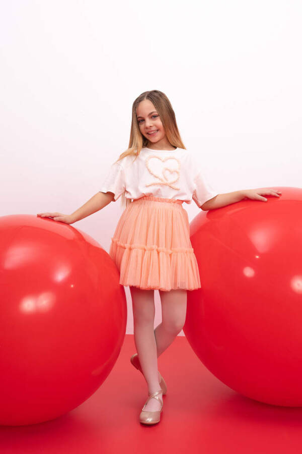 Girls' Elastic Waist Tulle Skirt Light Pink - 1